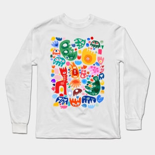 Joyful Summer Abstract Pattern Long Sleeve T-Shirt